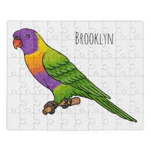 Rainbow lorikeet bird cartoon illustration jigsaw puzzle