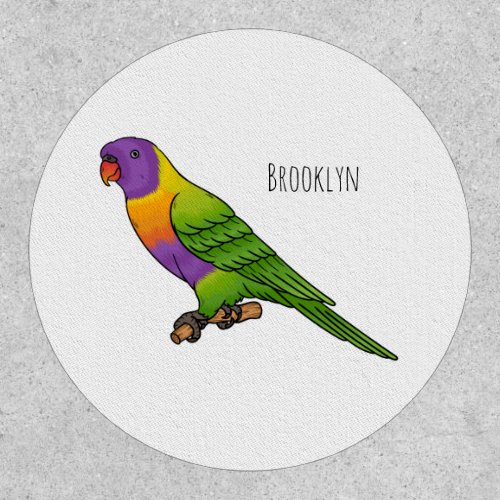 Rainbow lorikeet bird cartoon illustration  patch