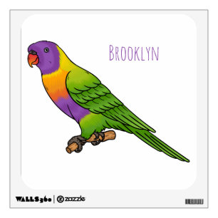 Rainbow lorikeet bird cartoon illustration wall decal