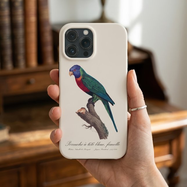 Rainbow lorikeet female, Trichoglossus moluccanus Case-Mate iPhone Case (Perruche a tete bleue, femelle / Rainbow lorikeet, female. iPhone Case)
