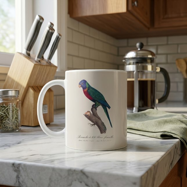 Rainbow lorikeet female, Trichoglossus moluccanus Coffee Mug (Perruche a tete bleue, femelle / Rainbow lorikeet, female. Coffee Mug)