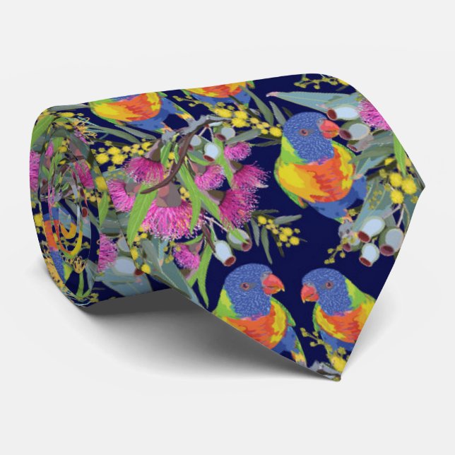 Rainbow Lorikeet  Neck Tie (Rolled)