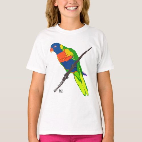 Rainbow Lorikeet Parrot Colorful Holiday T_Shirt