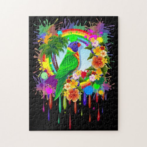 Rainbow Lorikeet Parrot Photo_Puzzle Jigsaw Puzzle