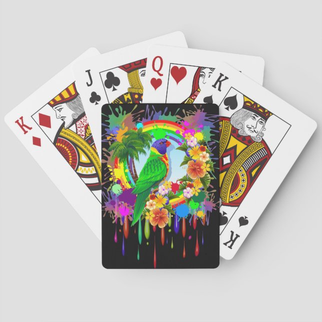 Rainbow Lorikeet Parrot Playing_Cards Poker Cards (Back)
