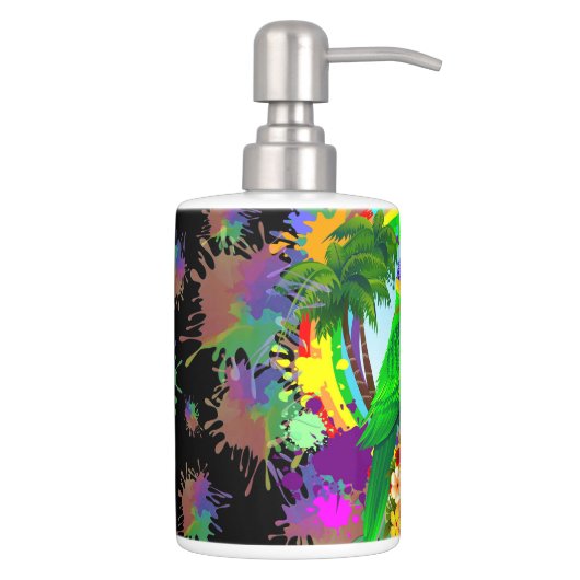 Rainbow Lorikeet Parrot Soap Dispenser And Toothbrush Holder (Right)