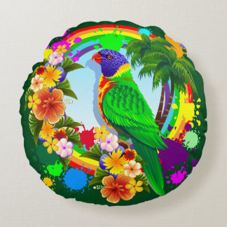Rainbow Lorikeet Parrot Throw Pillow