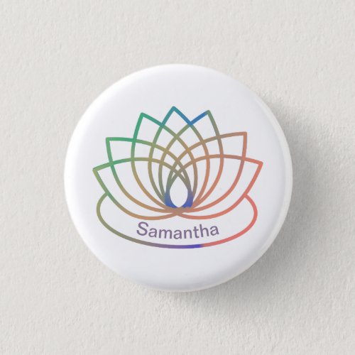 Rainbow Lotus Flower Button
