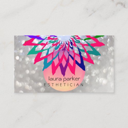 Rainbow Lotus Flower Yoga Teacher Meditation Business Card