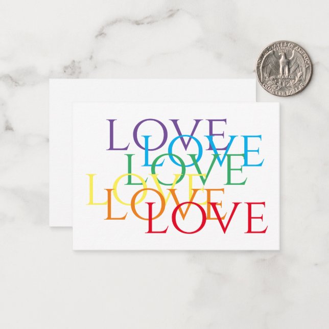 RAINBOW LOVE 3.5x2.5 Flat Card (Front/Back In Situ)