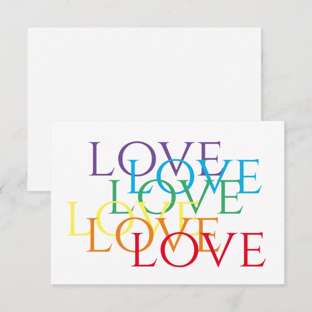 RAINBOW LOVE 3.5x5.5 Flat Card (Front/Back)
