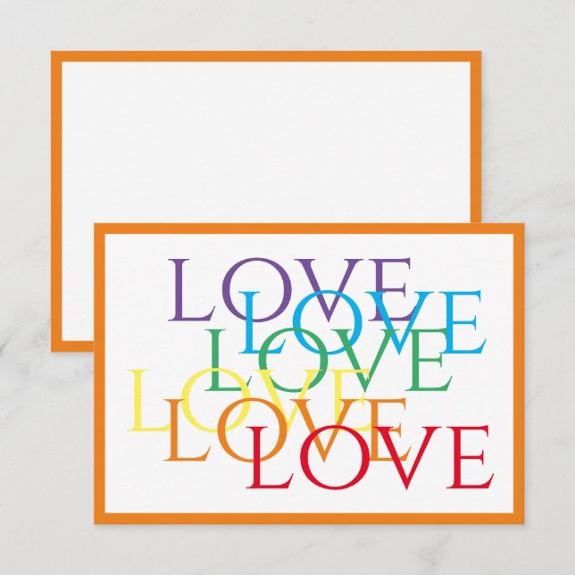 RAINBOW LOVE 3.5x5 Flat Card / Orange (Front/Back)