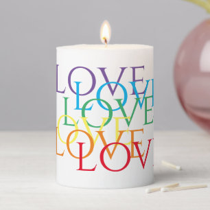 RAINBOW LOVE 3x4 Pillar Candle