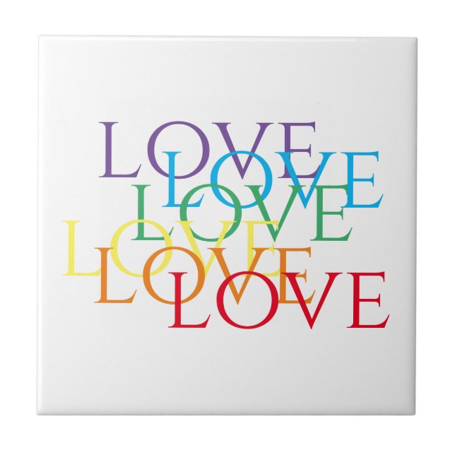 RAINBOW LOVE 4.25x4.25 Ceramic Tile  (Front)