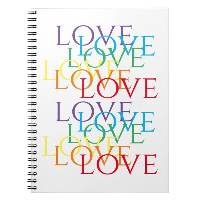 RAINBOW LOVE 6.5x8.75 Spiral Notebook (Front)