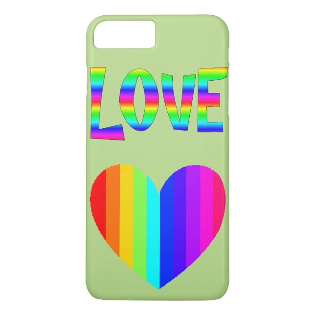 Rainbow Love and Heart LGBT Phone Case (Back)