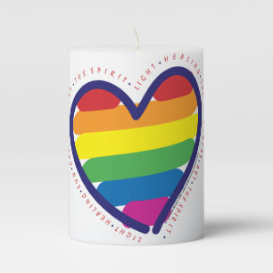 RAINBOW-LOVE-BACK PILLAR CANDLE