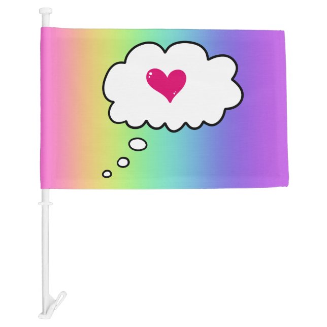 Rainbow Love Car Flag (Front)