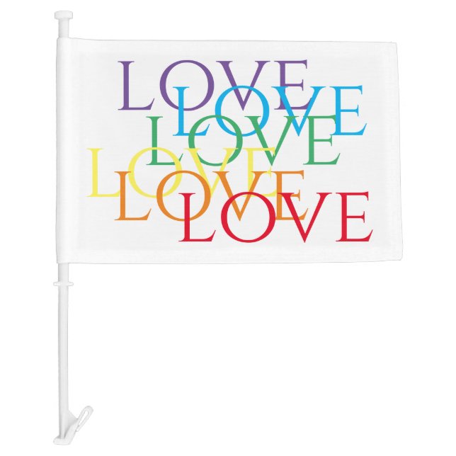 RAINBOW LOVE Car Flag (Front)
