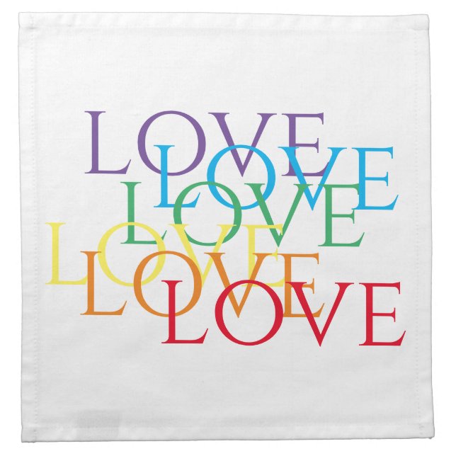 RAINBOW LOVE Cloth 12x12 Cocktail Napkin (Front)