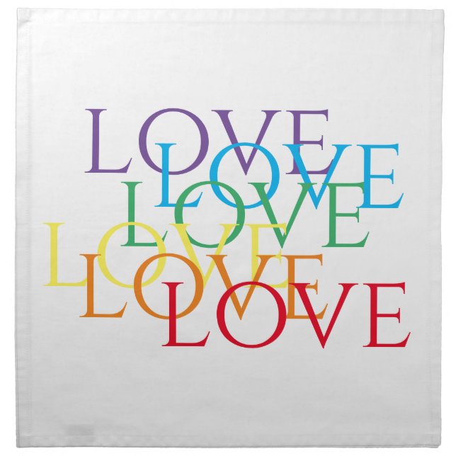 RAINBOW LOVE Cloth Dinner Napkin (Front)