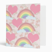 Rainbow Love Cute Fun Aesthetic Hearts Binder (Front/Inside)