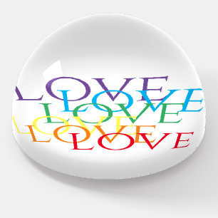 RAINBOW LOVE Dome Paperweight 