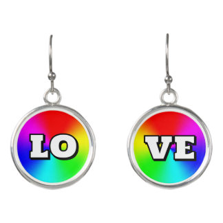 Rainbow LOVE (edit text) Earrings