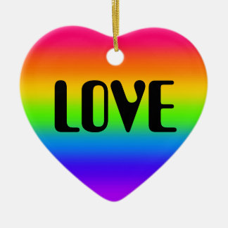 Rainbow Love (Edit Text) Ornament