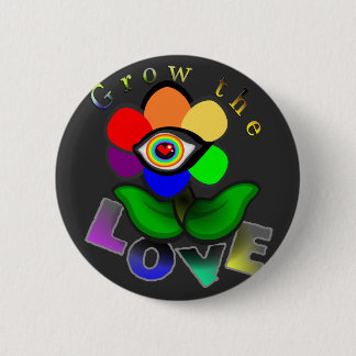 Rainbow Love Eye Flower Button