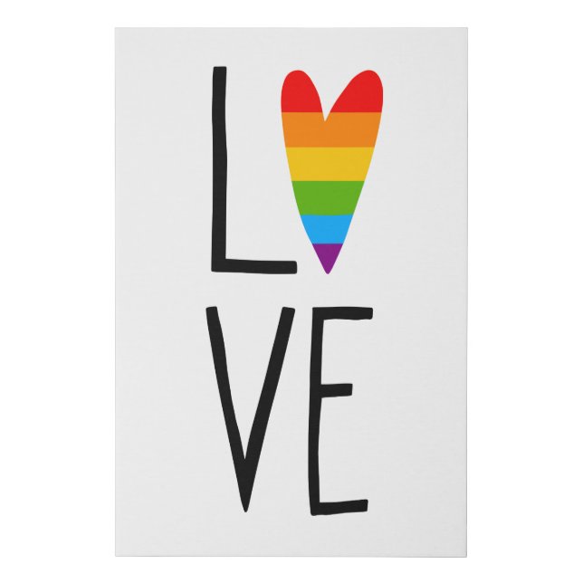 Rainbow Love Faux Canvas Print (Front)