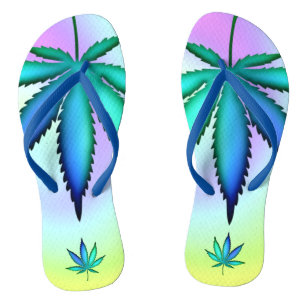 Rainbow Love Flip Flops