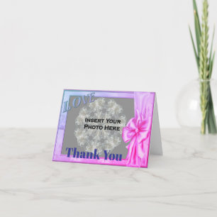 Rainbow Love Frame Wedding Photo Letterpress Thank You Card