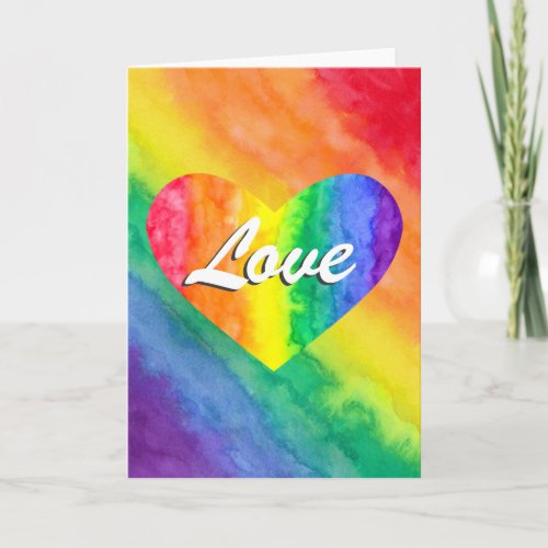 Rainbow Love Heart Card