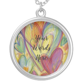 Rainbow Love Hearts Art Charm Jewelry Necklaces