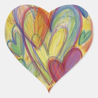 Rainbow Love Hearts Art Custom Decal Stickers
