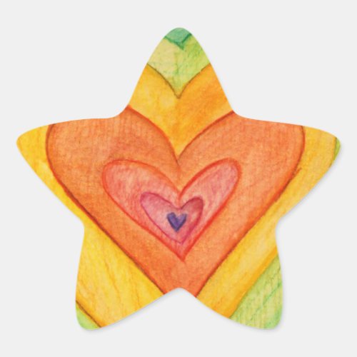 Rainbow Love Hearts Art Custom Sticker Decals