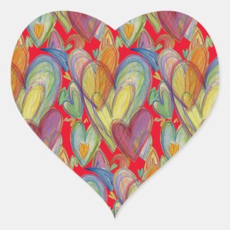Rainbow Love Hearts Art Custom Sticker Decals