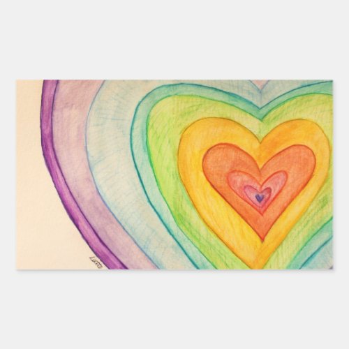 Rainbow Love Hearts Art Custom Sticker Decals
