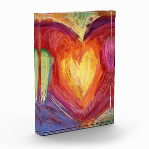 Rainbow Love Hearts Art Paperweight Award