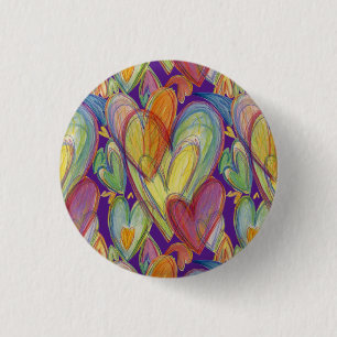 Rainbow Love Hearts Button Lapel Pins