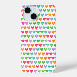 Rainbow Love Hearts Colorful Fun Cute Casing iPhone 15 Case