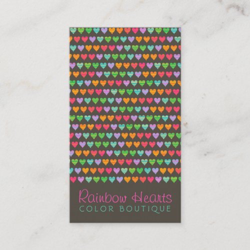 Rainbow Love Hearts Fun Colorful Profile Card
