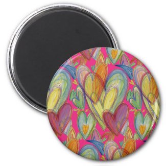 Rainbow Love Hearts Inspirational Fridge Magnet