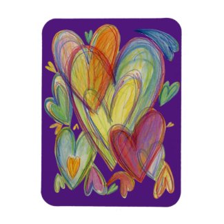 Rainbow Love Hearts Inspirational Fridge Magnets