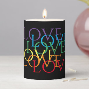 RAINBOW LOVE II 3x4 Pillar Candle