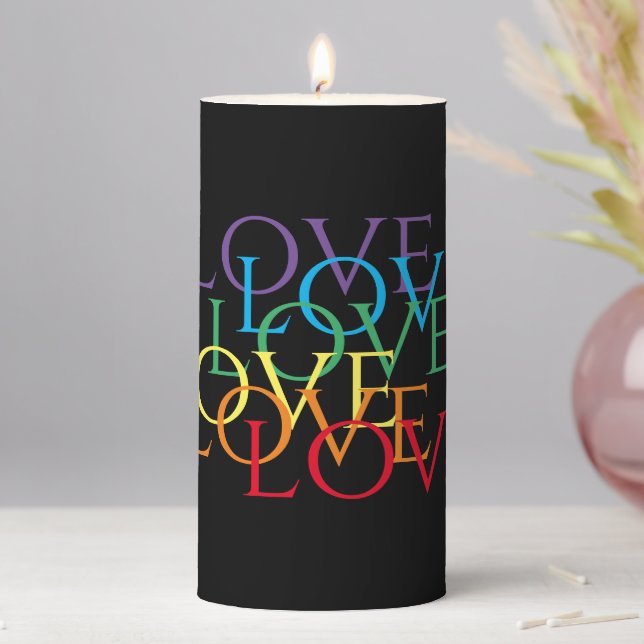 RAINBOW LOVE II 3x6 Pillar Candle (In Situ)