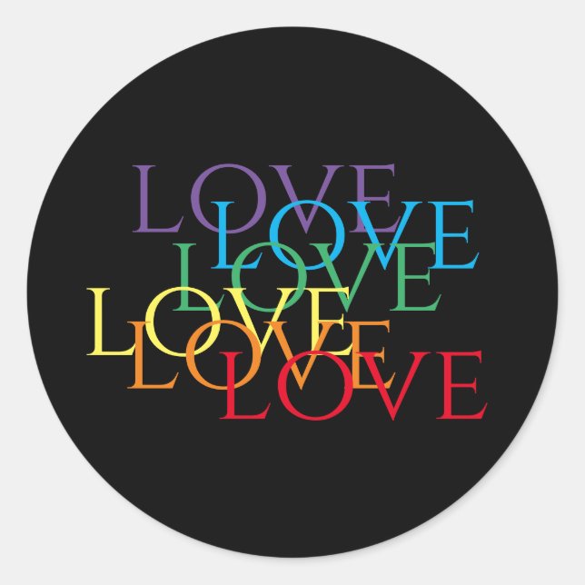 RAINBOW LOVE II Small Round Stickers (Front)