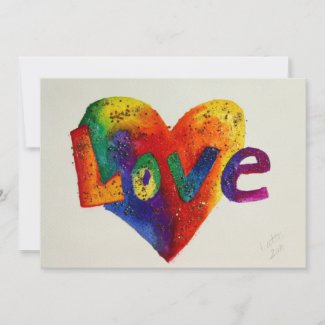 Rainbow Love Invite, Invitation, or Announcement