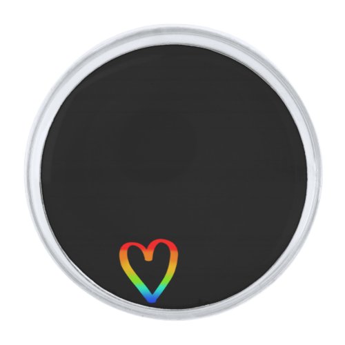Rainbow love is love  53 silver finish lapel pin